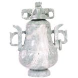 Chinese Soapstone Urn with Lid