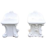 Pair of Outdoor Concrete Garden Stools