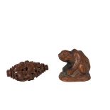 (2) Japanese Small Wood Carvings