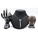 Erte 14k Amethyst & Diamonds Jewelry Set, 21 DWT