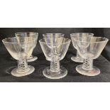 (9) Steuben Crystal Air Twist Cocktail Glasses