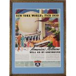 Framed Ad of 1939 New York World's Fair