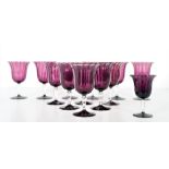 Set of (13) Carder Steuben Amethyst Wine Goblets