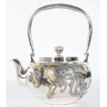 Japanese Sterling Silver Teapot, 20.5 ozt