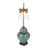 Chinese Cloisonne Ginger Jar Lamp