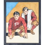 Vintage Painting of Stanford Football Players