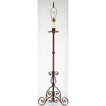 Wrought Iron 18th C. Style Candlestick Floor Lamp