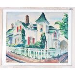 William Jacobson Watercolor of Nantucket House