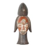 African Hand Carved Wooden Figural Bust Sculpture