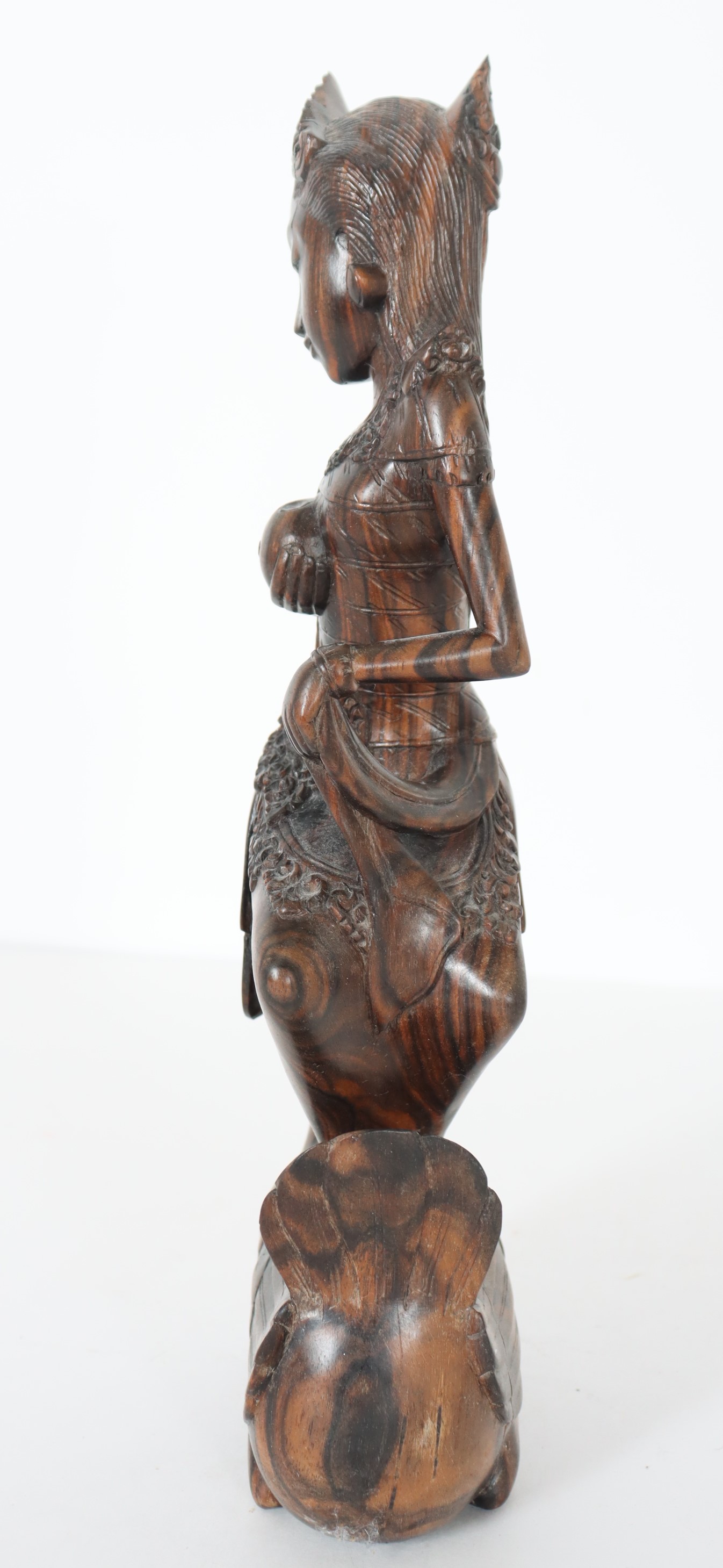 Balinese Wood Carving of Goddess w Swan - Image 4 of 4