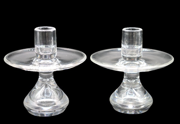 Pair of Steuben Glass Candle Holders