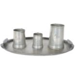 4 Piece Pewter Tankard Set