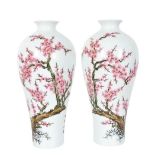 Pair of Chinese Cherry Blossom Vases