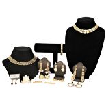 Large Collection of Ladies Gilt Jewelry, 12 Pieces