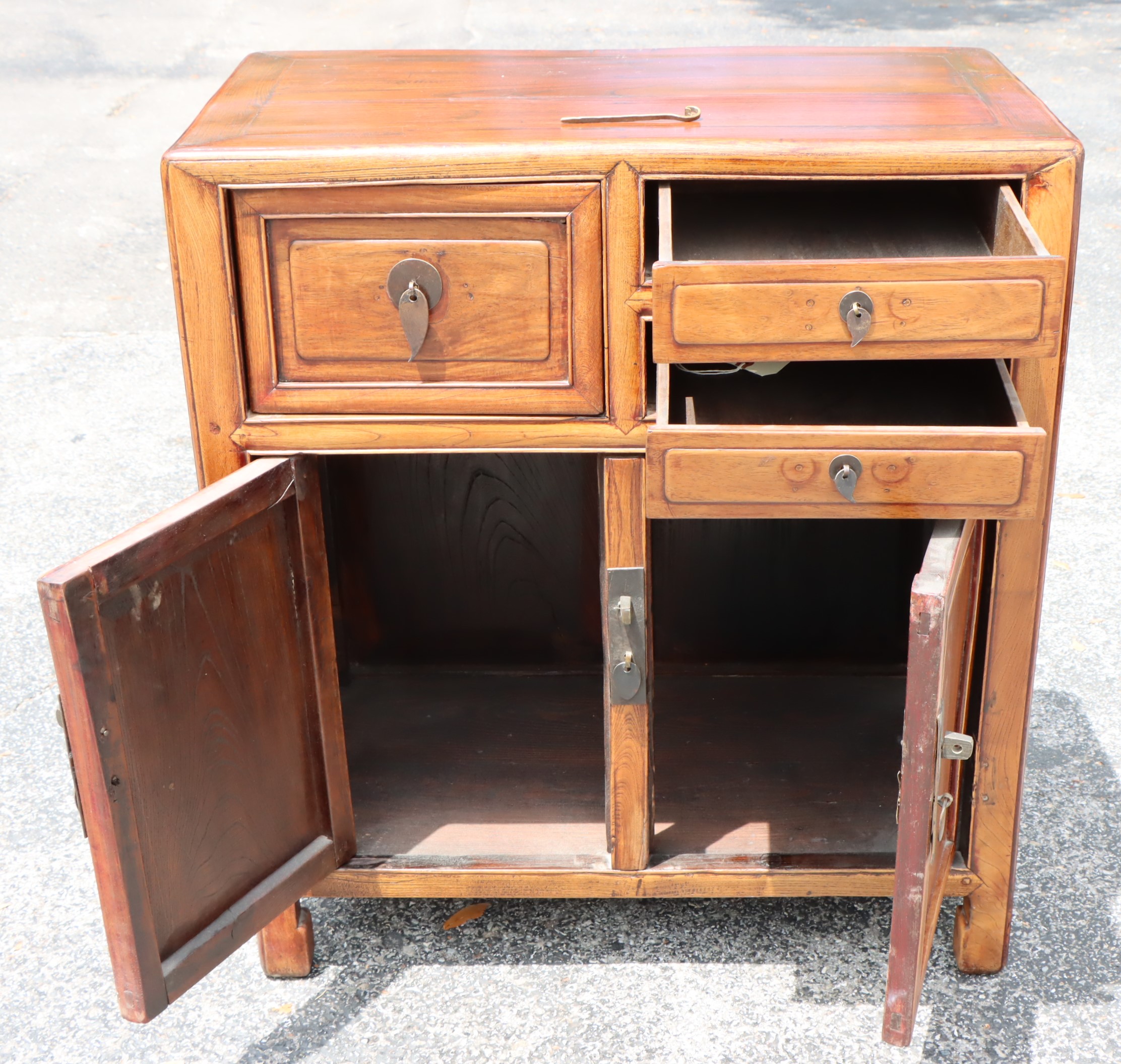 Antique Chinese Wood Cabinet w Seal - Image 7 of 17