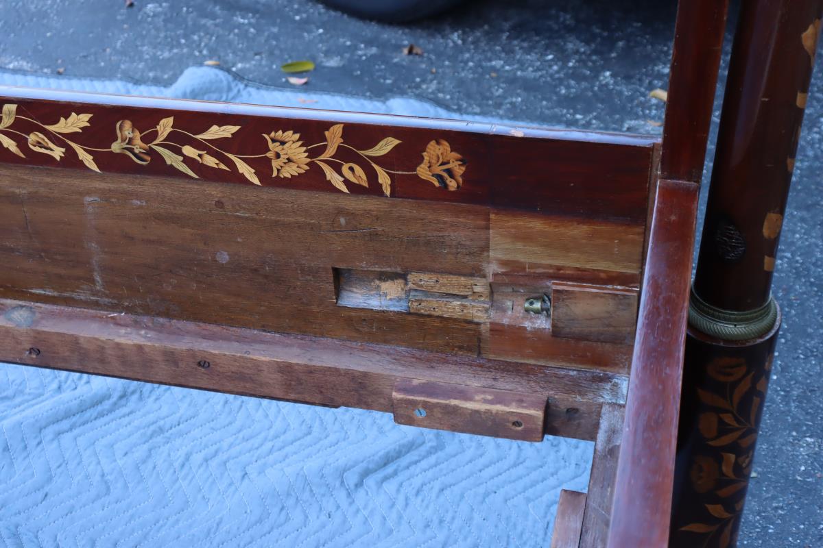 Antique Italian Inlaid Bed - Image 5 of 22