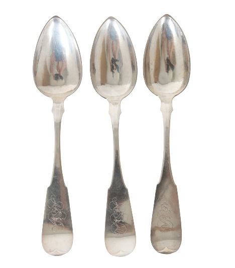 (3) Antique Coin Silver Spoons 3.76 OZT - Image 2 of 4