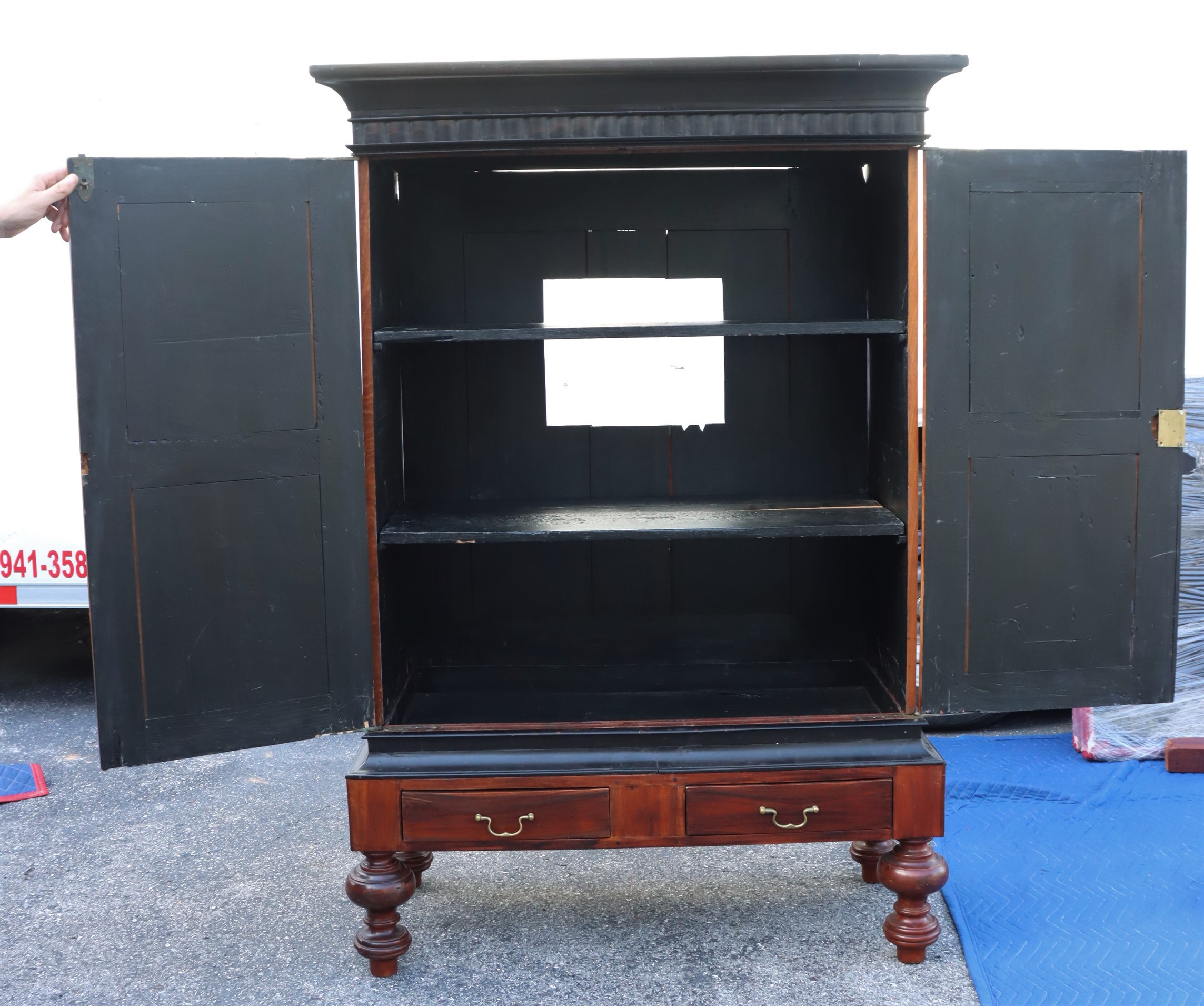 Important 19th C Anglo Indian Inlaid Armoire - Image 32 of 40
