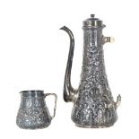 Pair of High Relief Sterling Teapot & Creamer 7OZT