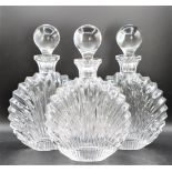 Set of (3) Shell Form Decanters & Stoppers