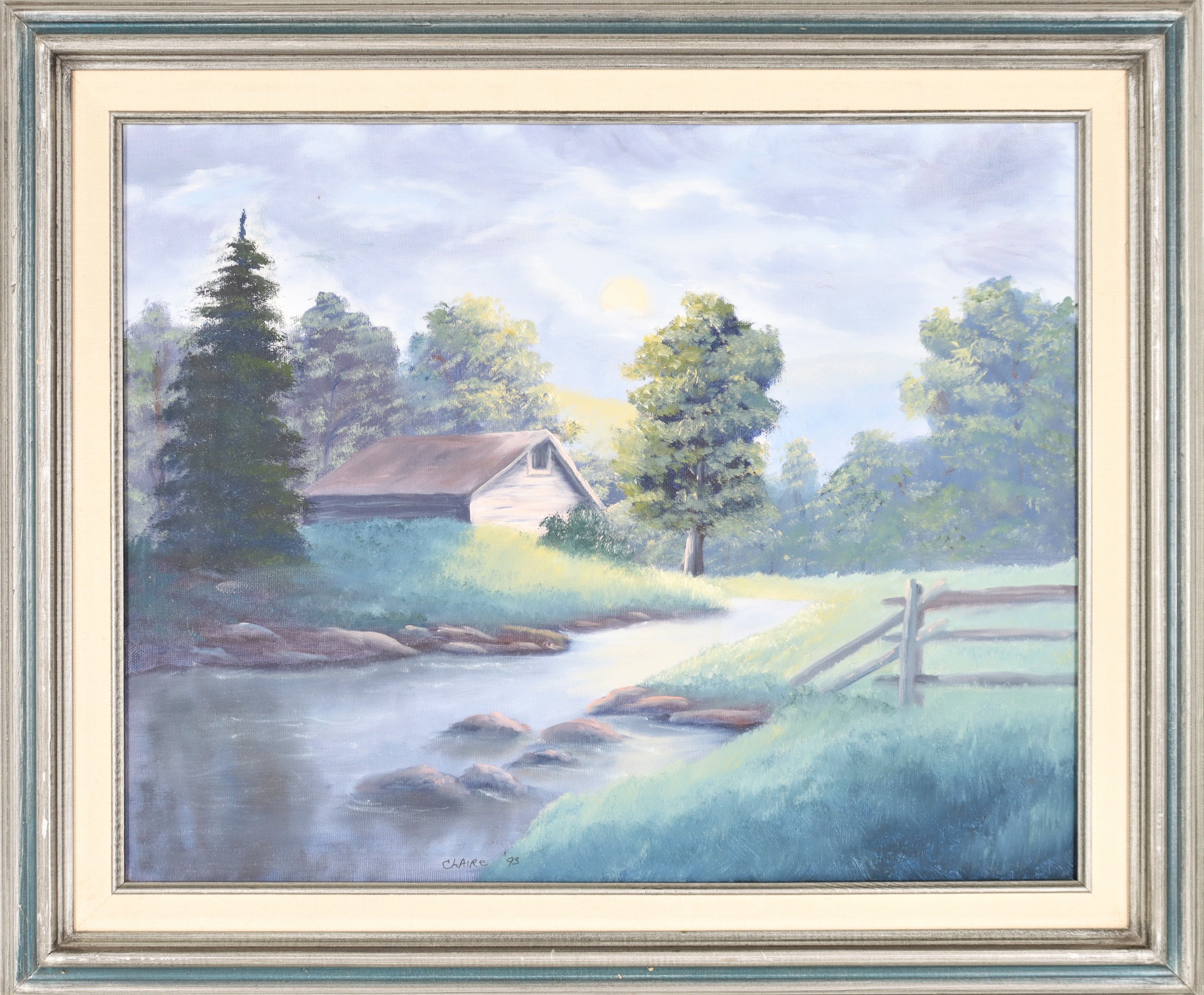 Farm Landscape, Signed, Oil on Canvas - Image 2 of 5