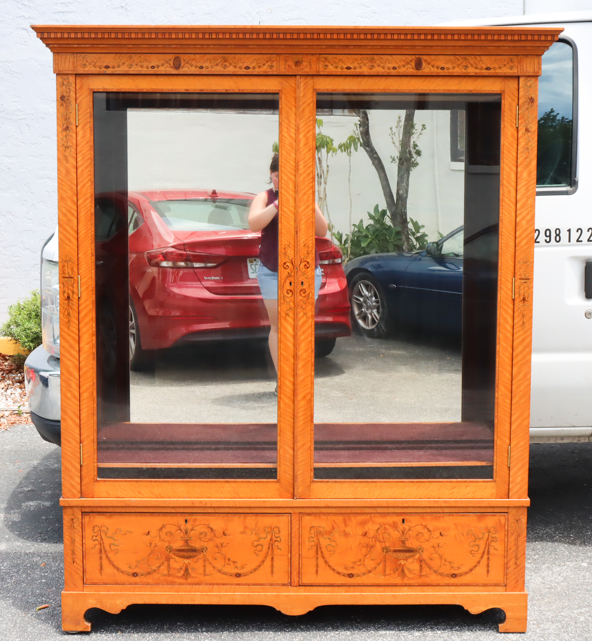 Edwardian English Satinwood Inlaid Cabinet - Image 2 of 5