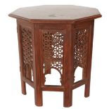 Thai Octagonal Carved Wood Table