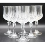 Set of (6) Cut Crystal Wine Glasses