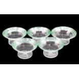 (5) Steuben Controlled Bubble Bowls