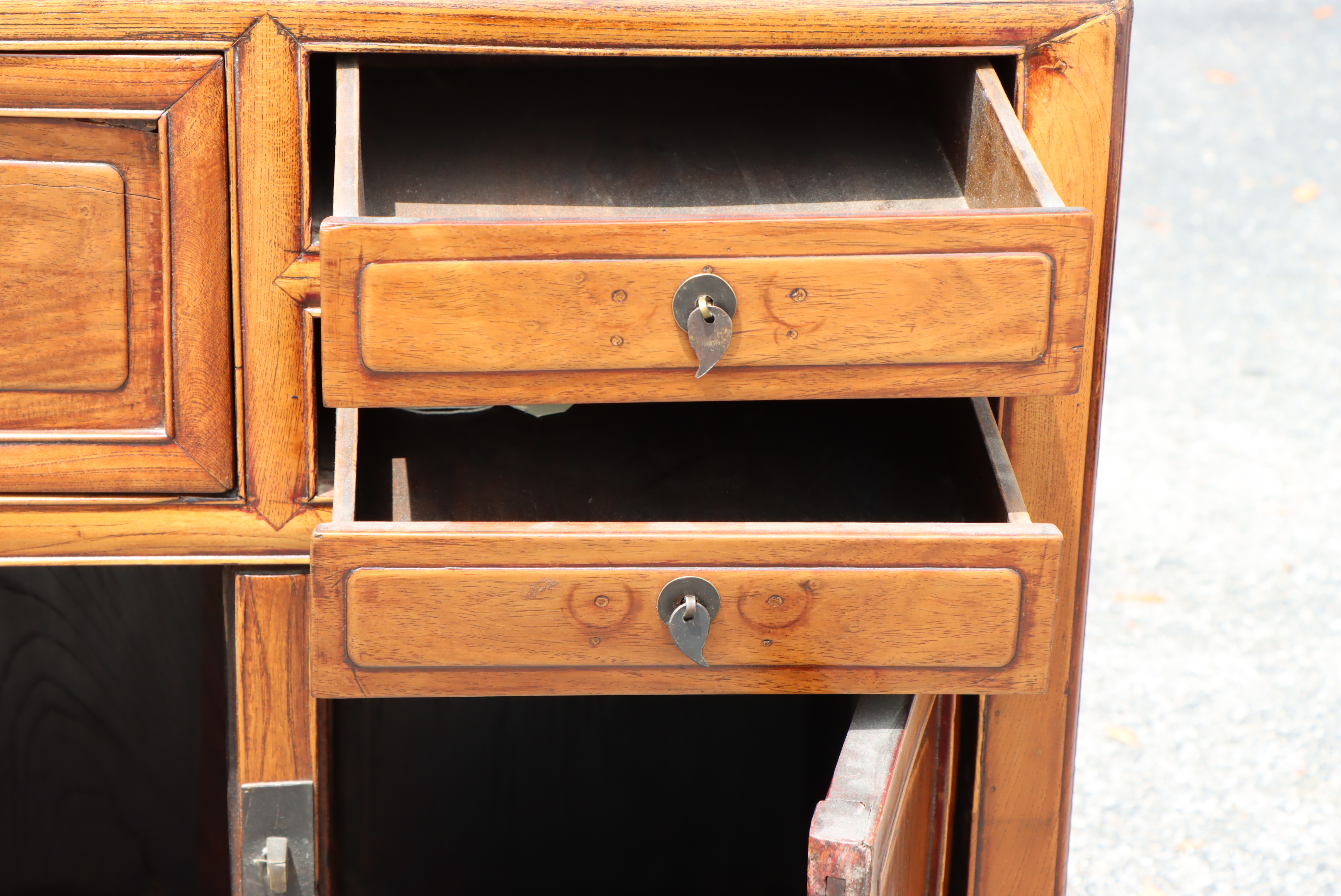 Antique Chinese Wood Cabinet w Seal - Image 8 of 17