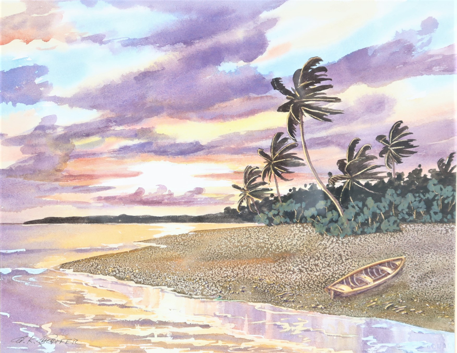 George K Salhofer (Austria), Florida Watercolor - Image 2 of 4