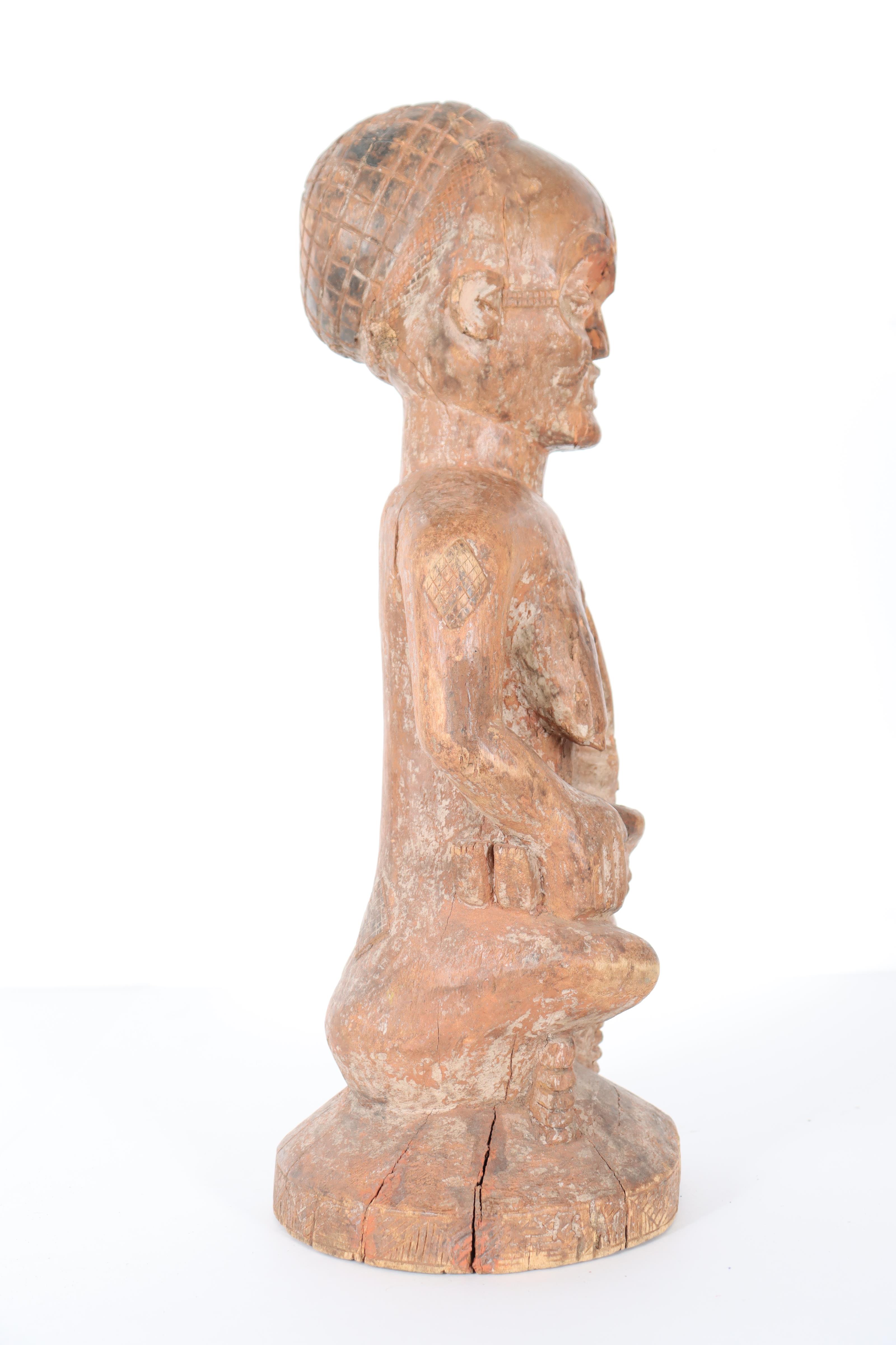 African Hand Carved Wooden Fertility Sculpture - Image 13 of 18