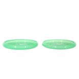 (2) Steuben Jade Green Shallow Bowls