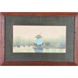 Signed Wichai Watercolor Fishing Scene