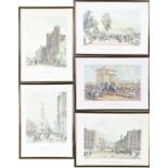 (5) Views of London, Framed Prints