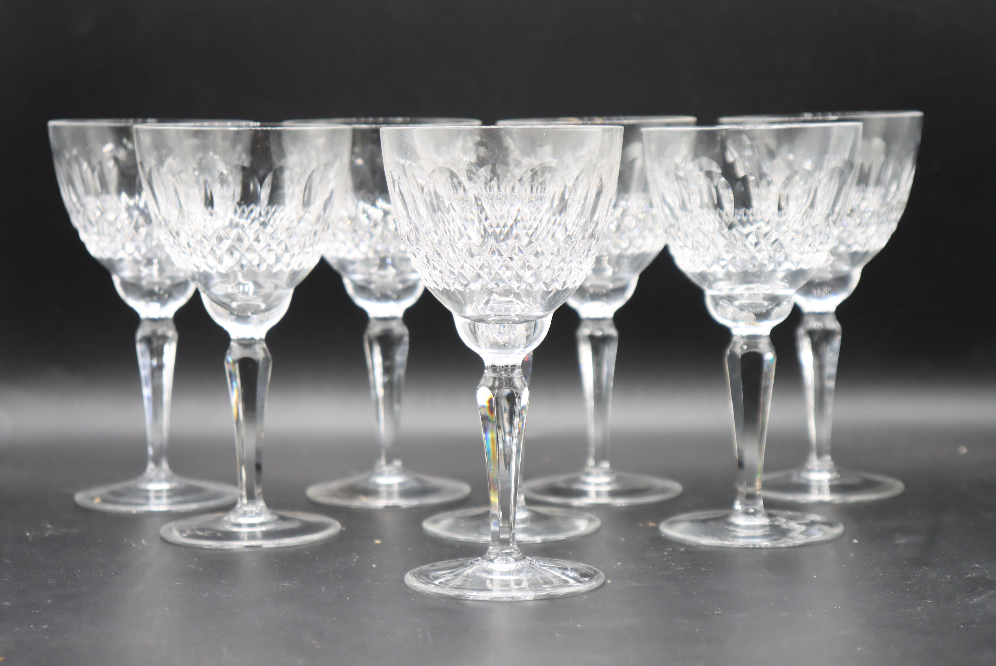 Set of (8) Cut Crystal Wine Glasses - Image 2 of 5