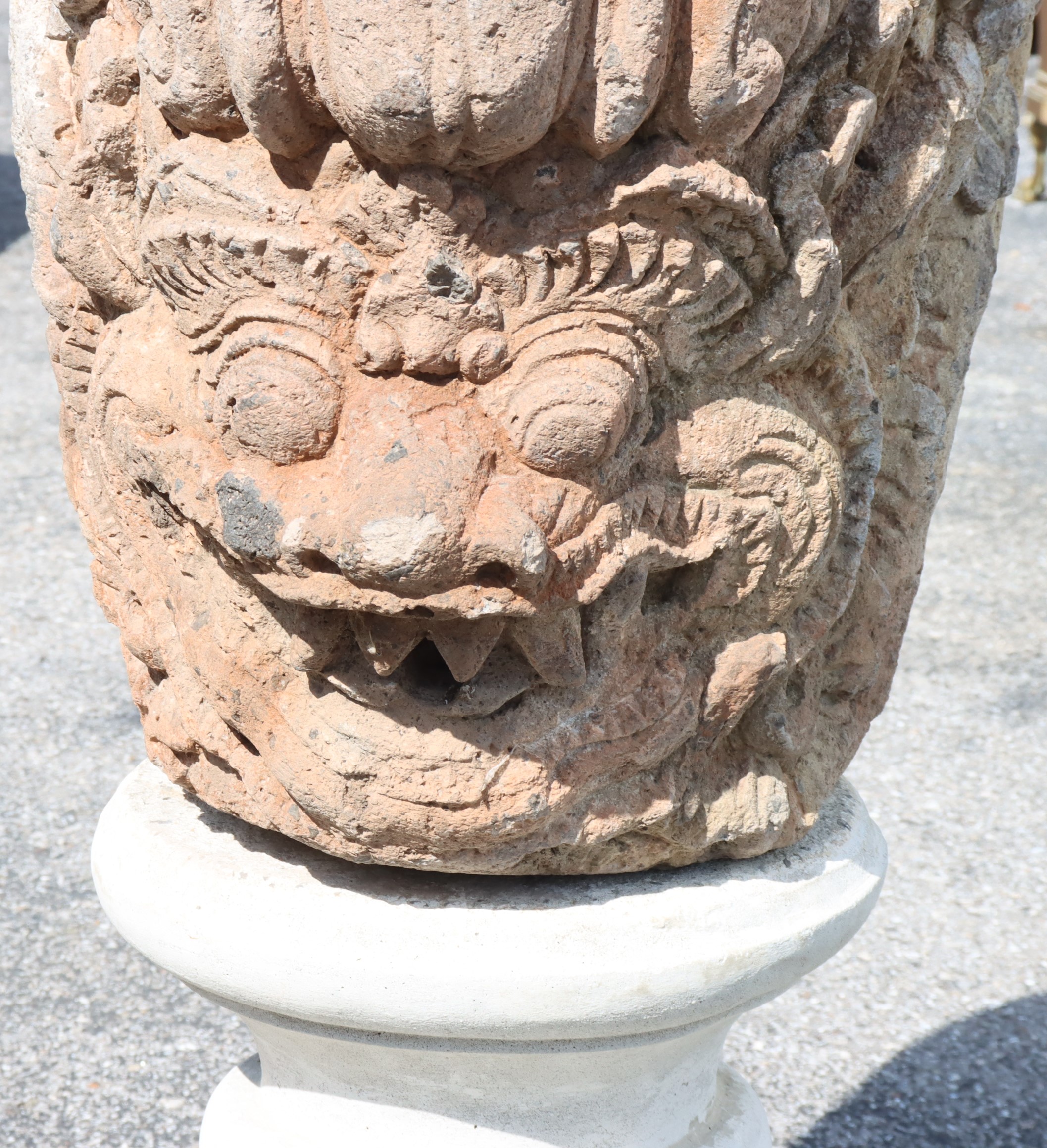 Carved Stone Garuda Head Planter - Image 3 of 5