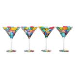 (4) Martini Art Glasses