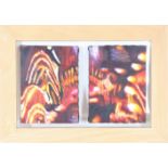 Abstract Pair of Paintings Under Glass