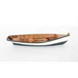 Miniature Hand-Made Salesman Sample Wood Canoe