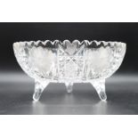 Cut Crystal Glass Footed Dish