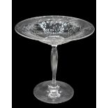 Steuben Engraved Crystal Compote