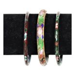 Set of 3 Chinese Cloisonne Bracelets