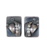 Pair of Dansih Sterling Ship Cufflinks