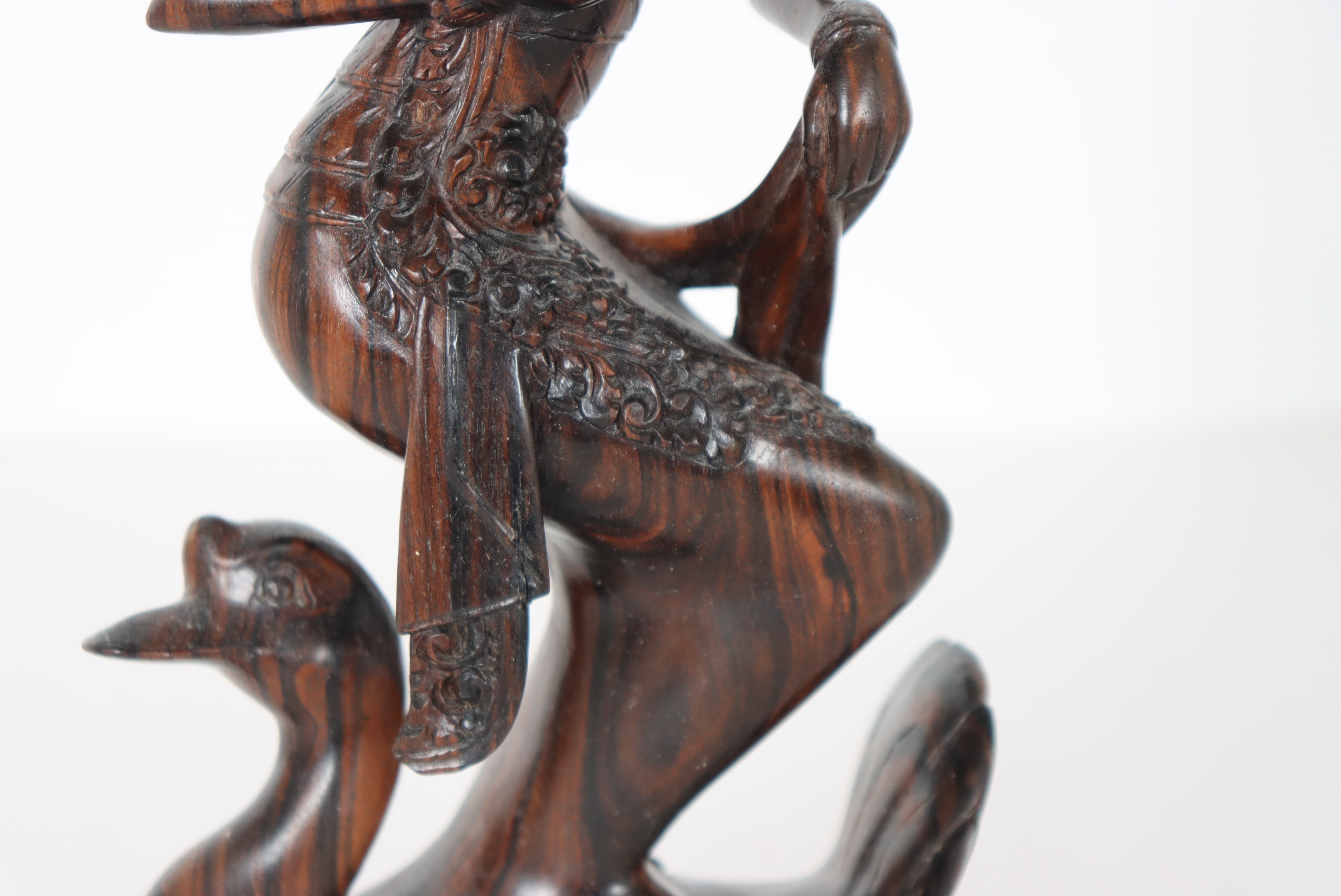 Balinese Wood Carving of Goddess w Swan - Image 3 of 4