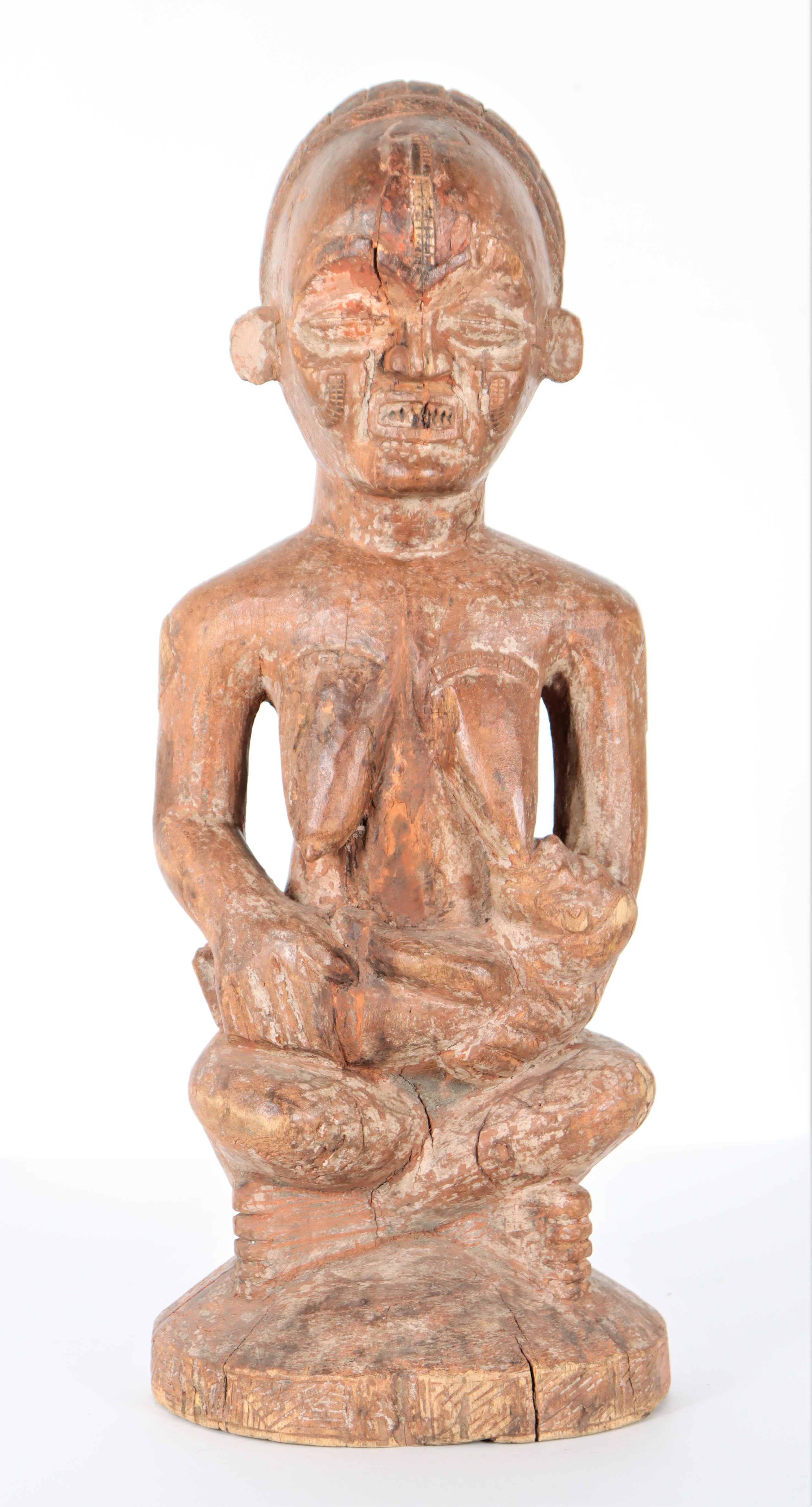 African Hand Carved Wooden Fertility Sculpture - Image 17 of 18