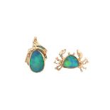 (2) Opal/14k Gold Pendant & Brooch 10.7 DWT