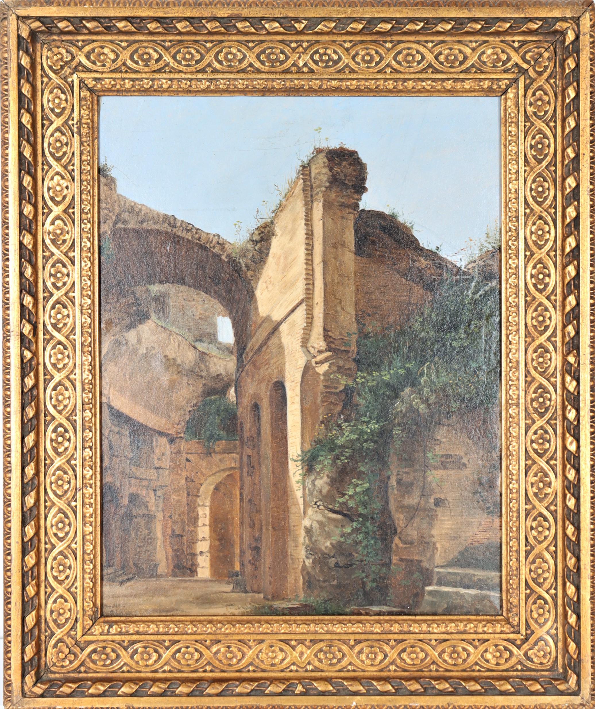 Classical Scene of Ruins, Oil on Board - Image 2 of 4