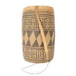 Deep Woven Basket with Geometric Design