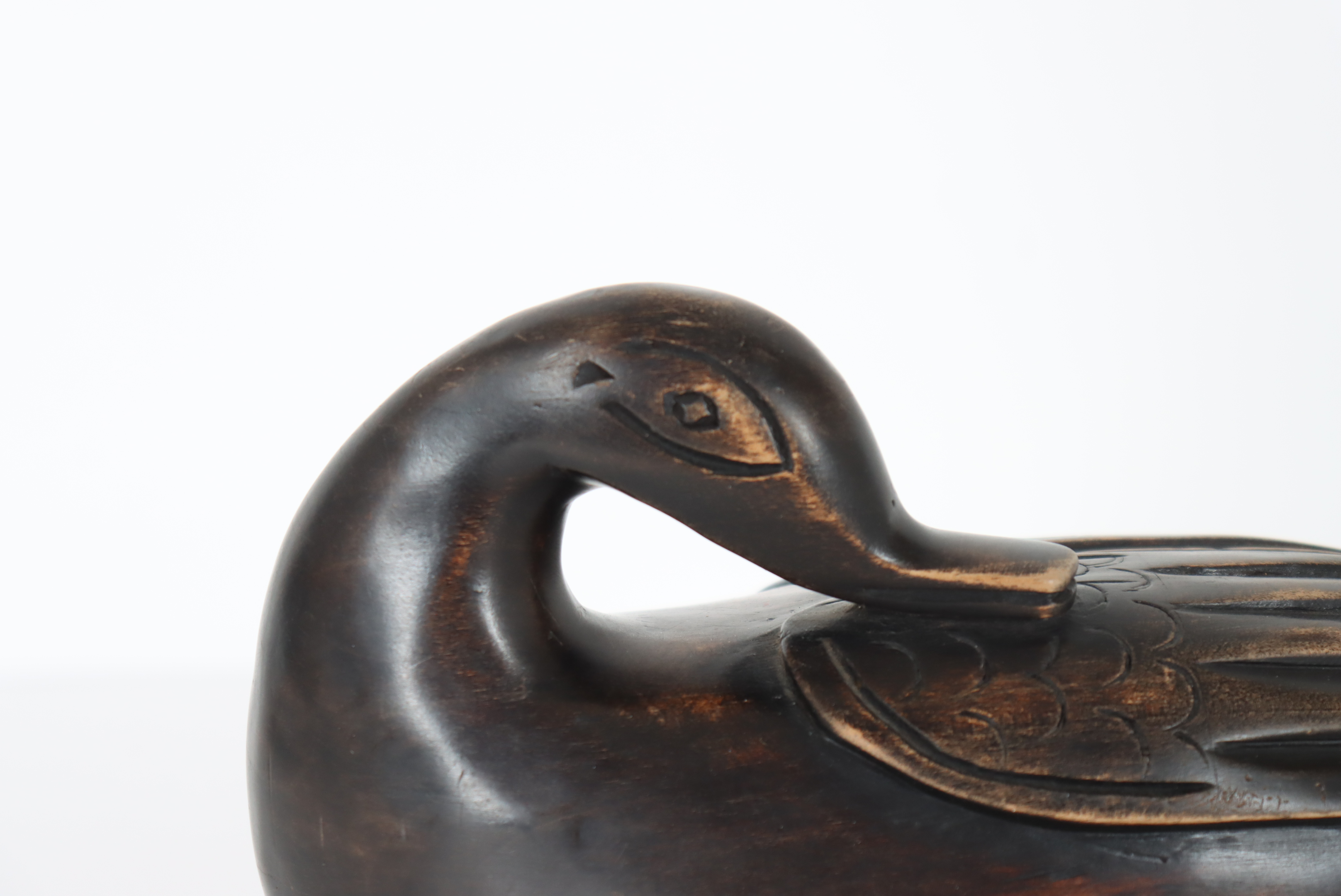 Vintage Hand-Carved Duck Container - Image 2 of 3